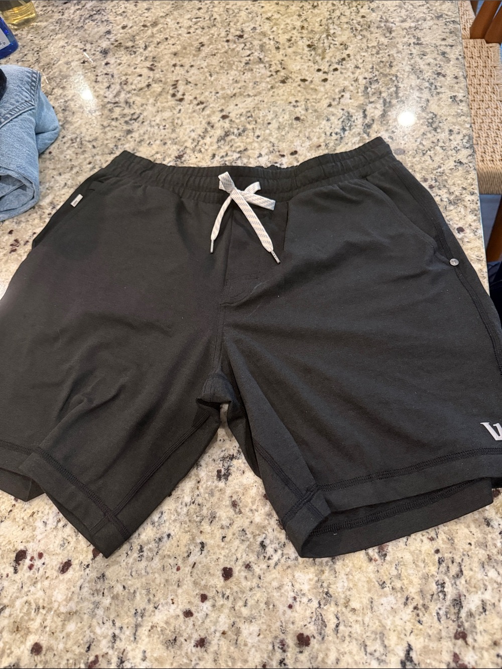 Vuori Black Athletic Drawstring Shorts